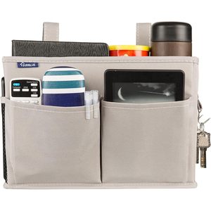 Bedside Caddy Hanging Storage <b>Bag</b> Grey Rectangular Multifunctional Organizer for <b>Bed</b> Bunk Hospital Dorm Baby - Product Image 4