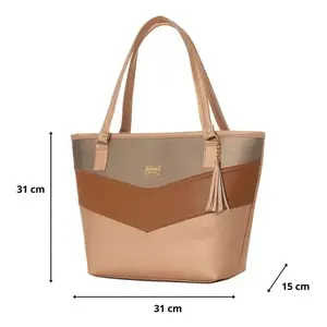 Bolso Tote para Mujer Fana Carola M3839, Cuero Color Oro Rosa con Cierre de Cremallera, Diseño Elegante para Uso Diario - Product Image 4