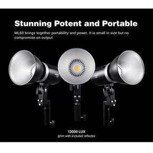 DF Wholesale GodoxML60 60W Projecteur LED Portable pour la photographie, le tournage de films, la télévision et l'éclairage vidéo - Product Image 2