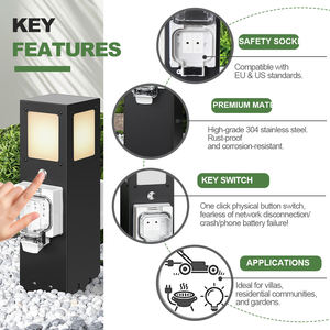 Pedestal de Alimentación para Exteriores de Acero Inoxidable, Enchufe para Exteriores con Protección IP66 - Product Image 6