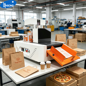 Imprimante industrielle multifonctionnelle à <span class=keywords><strong>jet</strong></span> <span class=keywords><strong>d</strong></span>'<span class=keywords><strong>encre</strong></span> en une seule passe pour l'impression <span class=keywords><strong>d</strong></span>'emballages en papier, de sacs à main, de boîtes à pizza et de cartons - Product Image 2