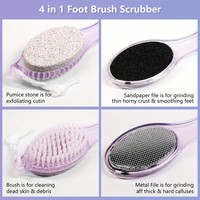 Pierre ponce 4 en 1, brosse pour les pieds, exfoliant pour pédicure, éliminateur de callosités, lime à pieds