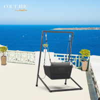 Couture Jardin Diva Outdoor Swing Egg Chair Meubles de jardin suspendus Single Gray Color Swing Chair