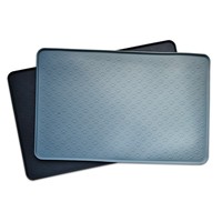 Tapis d'alimentation pour animaux de compagnie en silicone imperméable et antidérapant avec bords à motif animalier moderne, élégant, pour chien et chat, anti-débordement