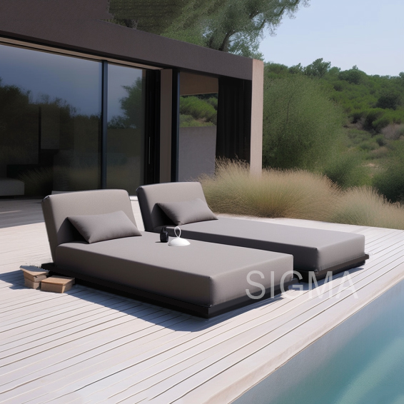 Outdoor Garden Furniture Lounge Set All Weather Garden Chaise Outdoor Aluminum Lounge