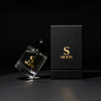 Flacon de parfum cylindrique en verre de luxe 30 ml 50 ml 100 ml, base épaisse avec bouchon noir, emballage écologique, flacon de parfum vide