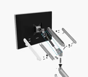 UPERGO-Soporte de escritorio para monitor de Gas, montaje de doble brazo ajustable LCD