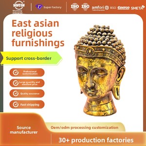 Articles de culture religieuse bouddhiste d'Asie du Sud-Est : Statues de divinités en résine effet métal vieilli, artisanat exclusif en résine - Product Image 2
