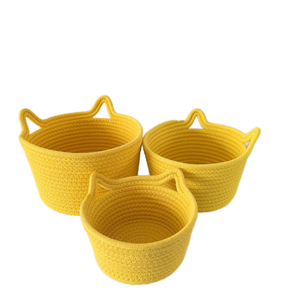Round Cotton <b>Rope</b> <b>Basket</b> Sundries Storage Organizer - Product Image 5