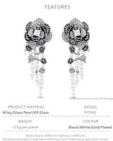 Anting-anting Rumbai Anting-anting Mutiara Anting-anting Gaya Vintage Anting-anting Gantung dengan Mutiara Bunga Perhiasan Pernikahan untuk Kegunaan Sehari-hari