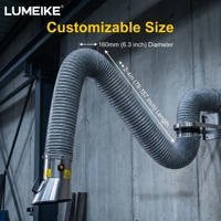 Bras d'extraction de fumée universel flexible LUMEIKE en acier inoxydable personnalisé, bras d'évacuation de soudure, diamètre 160 mm, longueur 2-4 m, CE