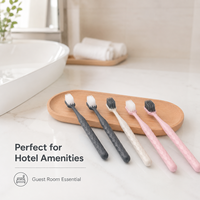 Kit dentaire pour hôtel avec brosse à dents jetable, dentifrice et emballage individuel hygiénique