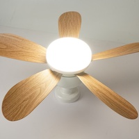 Ventilateur silencieux à cinq pales à économie d'énergie en forme de fleur Lustre Ventilateur Lumière à faible bruit Simple Décoration de la maison
