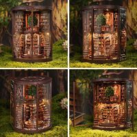 Support de livre 3D Art Déco, maison miniature à construire soi-même avec puzzle en bois et meubles, projet d'artisanat pour anniversaire et décoration intérieure