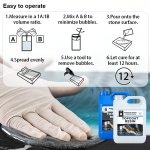 <span class=keywords><strong>Resin</strong></span> Epoksi Super Gloss Dua Komponen untuk Permukaan Meja Batu - Tahan Panas Ramah Lingkungan Bebas Pelarut Rendah VOC Bebas BPA - Product Image 2