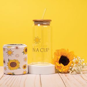 Magnifique coffret cadeau pour femmes sur le thème du tournesol, fait main, exquis, bouteille en verre de 16 oz, panier cadeau d'anniversaire, cadeau personnalisé, cadeau parfait - Product Image 4