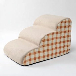 Modern Rounded <strong>Corner</strong> Pet Staircase &amp; <strong>Bed</strong> Ramp for Elderly <strong>Dogs</strong> Easy-to-Clean Detachable Anti-Slip Collapsible <strong>Dog</strong> Staircase - Product Image 1