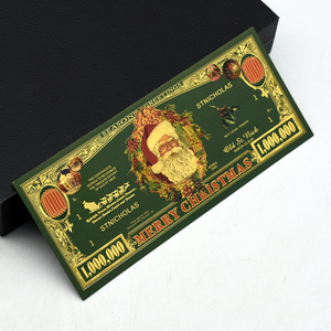Billet de banque en feuille d'or Joyeux Noël 1 000 000 USD, Monnaie de collection pour les fêtes, Cadeau, Décoration de Noël Père Noël - Product Image 3
