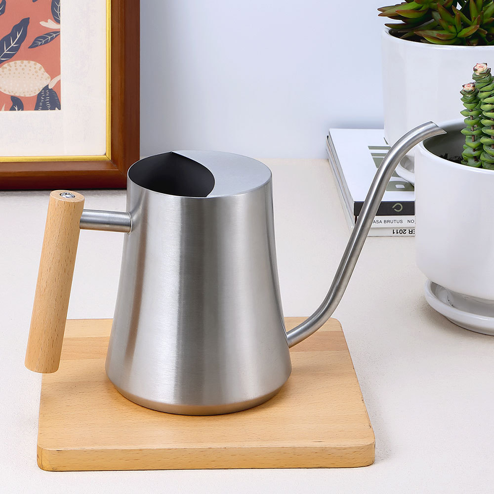 Pot de fleurs à manche en bois à taille fine, 1L, ponçage, tréfilage