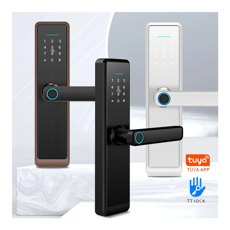 Biometric Smart Door Lock Fingerprint Digital Anti theft Mobile Control Tuya Wifi smart life TTlock Keyless Intelligent Lock