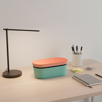Boîte de rangement pour sèche-cheveux moderne avec logo personnalisé en relief, boîte cadeau, boîtes télescopiques, forme ovale, doublure en éponge, cuir PU écologique