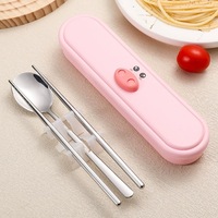 Ensemble de cuillères et de baguettes en acier inoxydable 304, combinaison minimaliste de vaisselle de table pour les repas asiatiques quotidiens