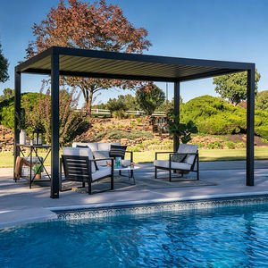 Pergola en aluminium avec toit à lames orientables, imperméable, protection solaire, gazebo extérieur, pavillon pour plantes grimpantes de <span class=keywords><strong>jardin</strong></span> - Product Image 1