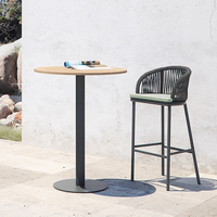 Tables et chaises de patio extérieur Resorts Restaurant Table ronde en alliage d'aluminium Hôtel Balcon Chaise de loisirs Chaise de bar Patio