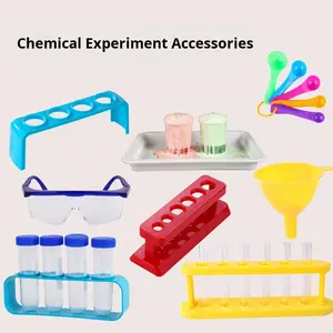 อุปกรณ์ช่วยสอนวิทยาศาสตร์สำหรับโรงเรียนประถมและมัธยม ทำจากพลาสติก ชั้นวางหลอดทดลองแบบหลายฟังก์ชั่น 6 ช่อง สำหรับเด็กอายุ 3-6 ปี - Product Image 1