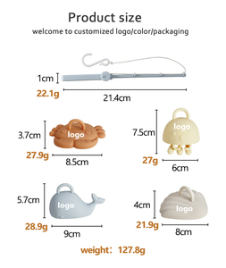 Juguetes acuáticos flotantes de silicona divertidos de 4 piezas al por mayor para niños, Juego de pesca de baño y playa para jugar con niños - Product Image 2