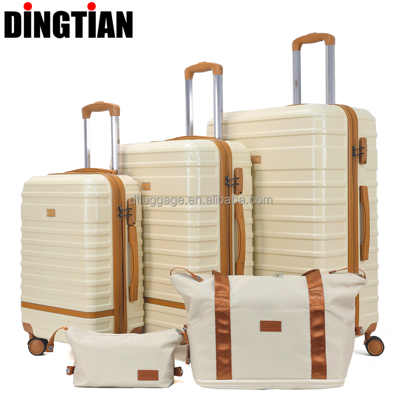Luxury New style Design Carry on set of 3 Pcs ABS PC Luggage Set for girls Hard case Lightweight Suitcase maletas de viaje
