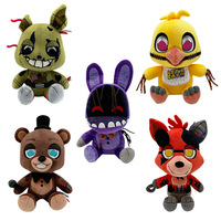 Roxgoct 25cm Super Doux Jouets En Peluche FNAF Freddy Fazbear Ours Foxy Lapin Bonnie Flétri Bonnie PP Coton Rempli Peluche Cadeaux