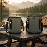 Sac isotherme rond portable le plus populaire, imperméable, avec logo personnalisé et bandoulière, idéal pour la cryothérapie, la plage, les pique-niques et le camping