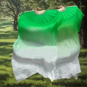 Abanico de Seda de Alta Calidad para Danza del Vientre, 1.8m de Largo, Abanico de Danza Fluida para Práctica y Actuaciones, Abanicos de Bambú de 16 Varillas - Product Image 3