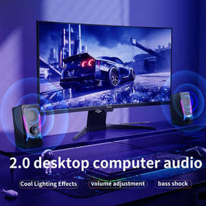 Haut-parleurs de bureau RGB 2.0 canaux pour PC, stéréo, pour jeux, compatibles CKD SKD - Product Image 2