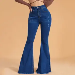 Aangepaste Nieuwe Gescheurde Stretch Hoge Taille Jean Short, Zomer Effen Kleur Hot Sale Broek 2024/