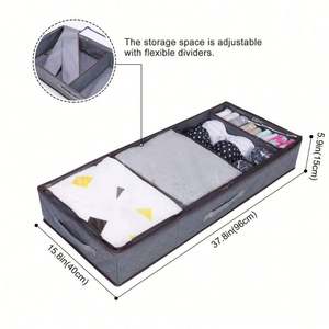 Organisateur de rangement sous le lit pliable en PVC transparent non tissé, respirant, écologique, pour vêtements, couvertures, édredons, salon - Product Image 2