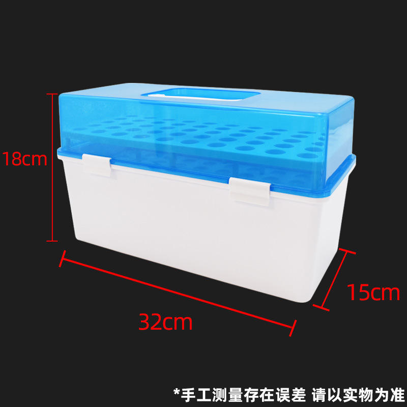 Caja de entrega de muestras de 50 pocillos, azul