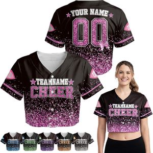 Camiseta Deportiva Personalizada de Poliéster con Estampado Personalizado, Estilo Béisbol con Brillo, Uniformes con Nombre, Número y Logotipo del Equipo - Product Image 1