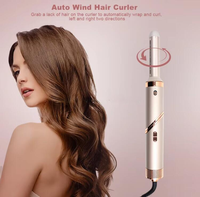 Ensemble d'outils de coiffure professionnels électriques 6-en-1 en tourmaline, brosse sèche-cheveux pliable, lisseur, peigne chauffant, boucleur 360