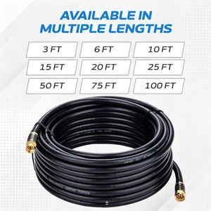 <span class=keywords><strong>Cable</strong></span> Coaxial RG6 Premium con Conector F Negro, 100 Pies, Blindaje Cuádruple, 75 Ohmios, Baja Pérdida, para TV, <span class=keywords><strong>Internet</strong></span>, Satélite, Audio Digital, Interior y Exterior - Product Image 2