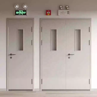 Porte d'entrée double postmoderne personnalisée en acier inoxydable, porte coupe-feu de sécurité avec garantie de 3 ans pour villa, hôpital, centre commercial