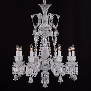 Iluminación de techo de Hotel de estilo francés, diseño de arte decorativo para boda, candelabros de cristal K9 de lujo, luces colgantes para sala de estar