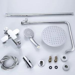 Ensemble <span class=keywords><strong>de</strong></span> <span class=keywords><strong>douche</strong></span> <span class=keywords><strong>de</strong></span> pluie en laiton chromé avec pomme <span class=keywords><strong>de</strong></span> <span class=keywords><strong>douche</strong></span> ronde, salle <span class=keywords><strong>de</strong></span> bains, <span class=keywords><strong>économique</strong></span> et <span class=keywords><strong>de</strong></span> luxe à poignée unique - Product Image 6