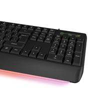 Clavier de jeu standard noir et blanc OEM d'usine, 104 touches, taille standard, rétroéclairage LED, clavier filaire USB pour bureau