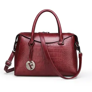 Nuevas llegadas al por mayor, bolsos Boston de cuero PU con diseño de cocodrilo multicolor, personalizados, de lujo, para mujer - Product Image 1