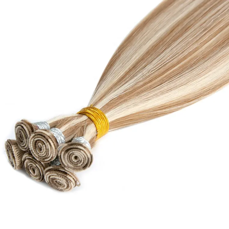 100% Human Hair hand tied weft Can Be Cut Russian Thin Invisible Genius Weft Hair extension