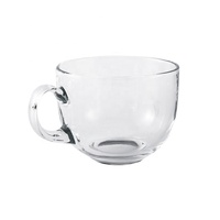 Tasse à café en verre Blinkmax avec logo personnalisé, 460 ml, faite à la main, moderne, pour vin, bière, soda, lait, eau, thé, jus, céréales