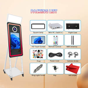 फास्ट डिलीवरी फोटो मिरर बूथ निर्मित-इन लाइट सेल्फी मिरर फोटोबूथ मशीन पार्टी के लिए 40 इंच जादुई दर्पण फोटो बूथ - Product Image 5