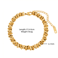 Wasserdichtes Schmuckset Edelstahl PVD Goldplattiert Handgefertigter Runder Ring Kettenhalskette Armband für Damen Modeschmuck